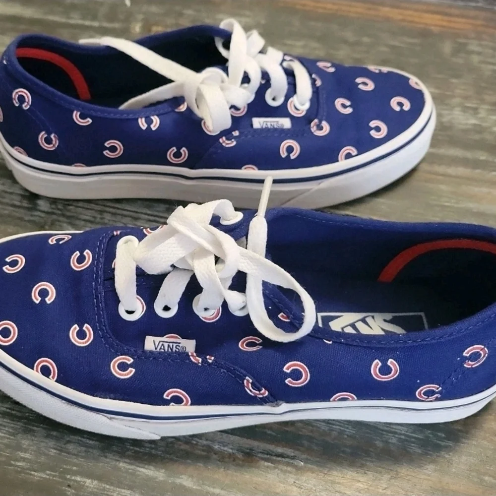 Vans X MLB Authentics Chicago Cubs Sneakers Men’s Size 5  Women's 6.5  EC - Picture 3 of 8